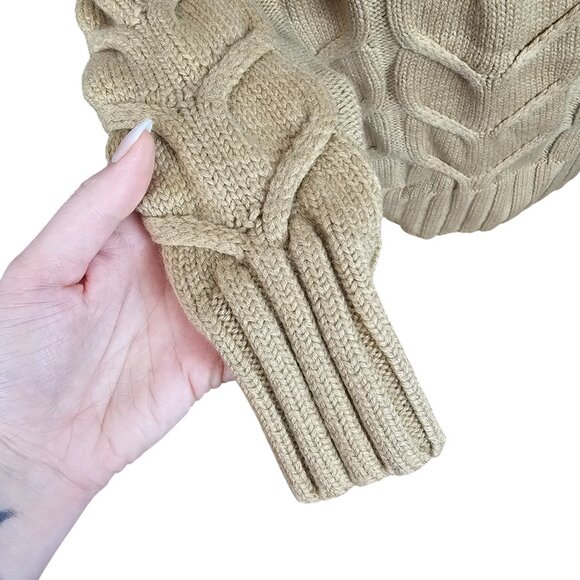 Wilfred Aritzia Light Brown Turtle Neck Cable Knit Sweater Sz XS - Picture 2 of 9